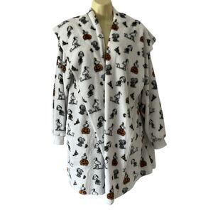 Peanuts Snoopy Halloween Plush Open Front Jacket Robe Loungewear NWT Soft Cozy